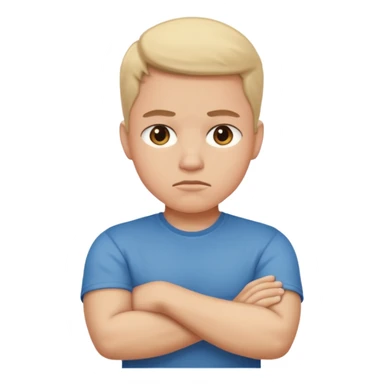 dissapointed face with arms crossed sticker