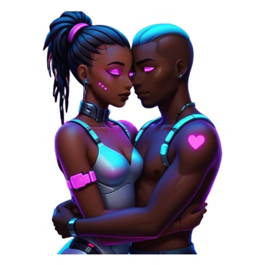 cyberpunk neon love sticker
