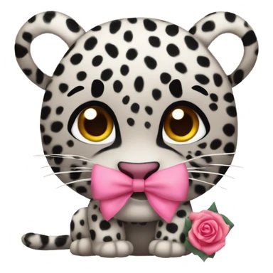 Leopardo con lazo y uñas rosas sticker