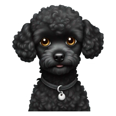 Black toy poodle sticker