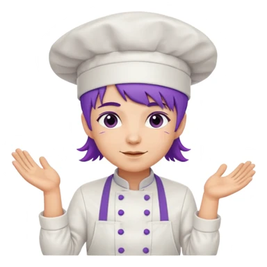 purple haired chef sticker