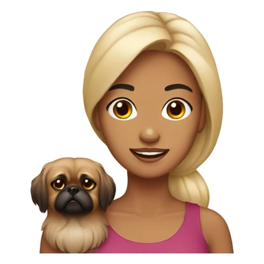 Women with Pekingese sticker