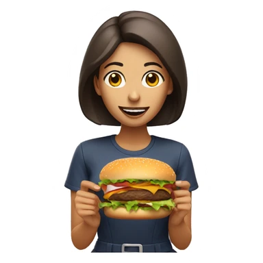 mujer comiendo una hamburguesa  sticker