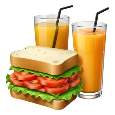 sandwiche and juice sticker
