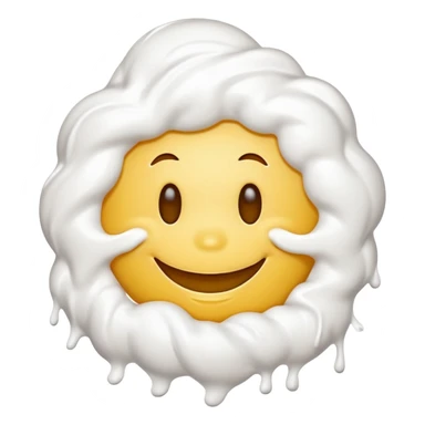 Smiley face with white stuff all over it sticker