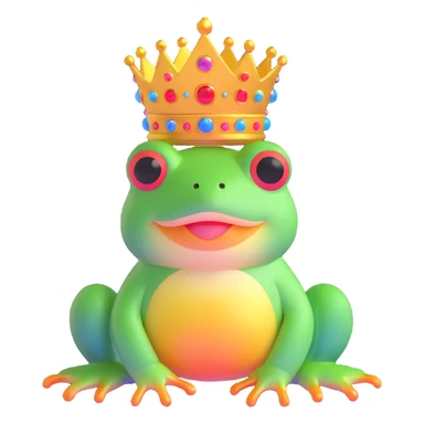 frog with a crown and radiant aura sticker