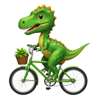 Cute dinosaur riding a bike  sticker