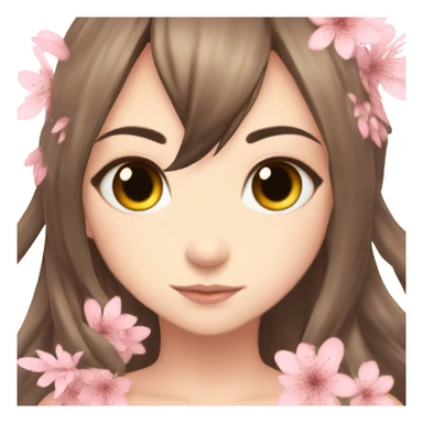 Sakura, girl, anime, dark eyes, fairy, big wings, long hair  sticker