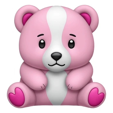 Peluche con lazito rosa sticker