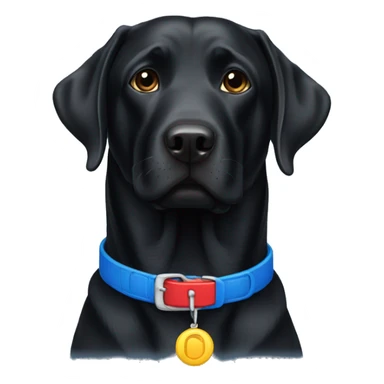 black labradors, 2, red collar, blue collar. sticker