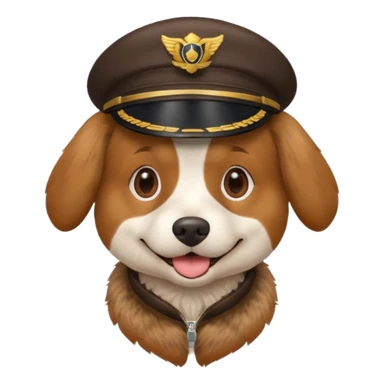 Dog with old school pilot hat sticker