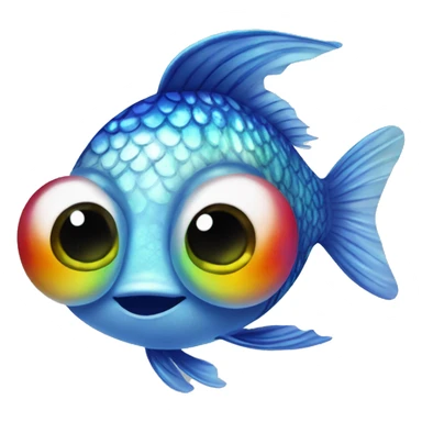 rainbow fish big eyes glittr sticker