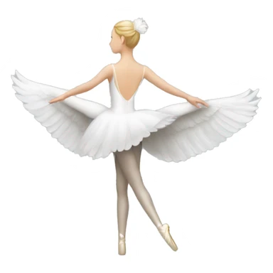 White swan ballerina from the back sticker