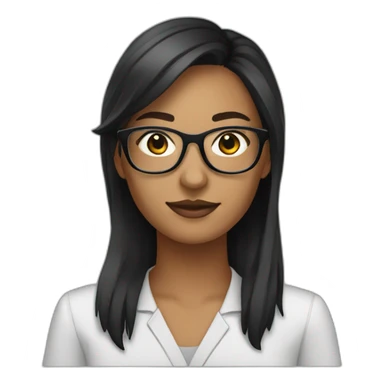 data analyst intern with glasses and black hairfemale sticker