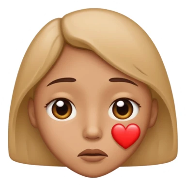 Face that has a heart but looks a bit sad whitout tears sticker