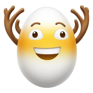 Smiling Egg with antlers sticker