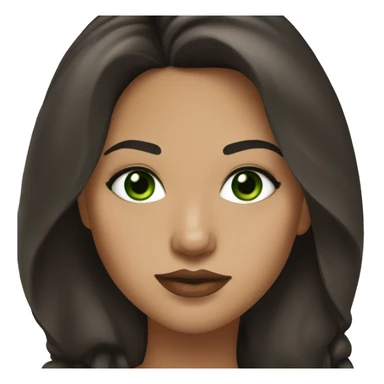 Dark brown hair,latina lips,green eyes sticker