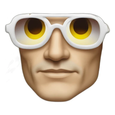 michel polnareff with white sunglasses and long blond hair sticker