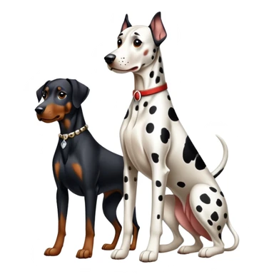 2 dogs : 1 Dalmatian + 1 dobermann sticker