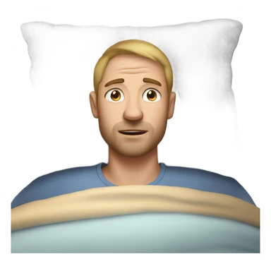 white man waking up early sticker