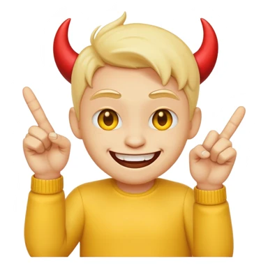 este emoji 😈 con unos dedos groseros 🖕🏽en los lados sticker