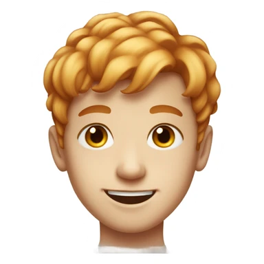 smiling boy with reddish-blonde hair and freckles portrait sticker
