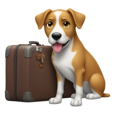 Dog with suitcase sticker