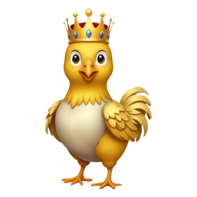 chicken King, standing, with crown, royal cloth sticker