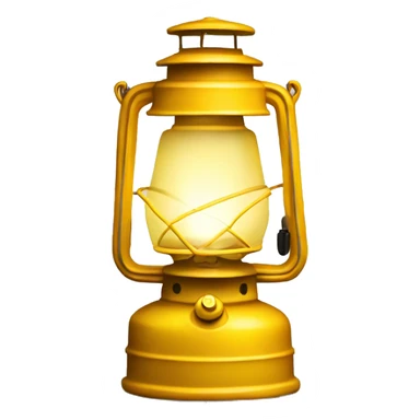 Realistic yellow lit camping lantern lisolated. sticker