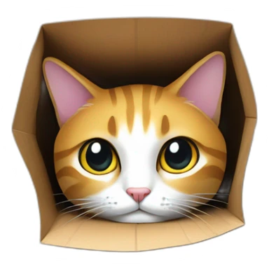 Cat hides in paper bag sticker
