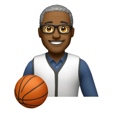 create an emoji for a professor, teaches digital technology ad plays basketball sticker