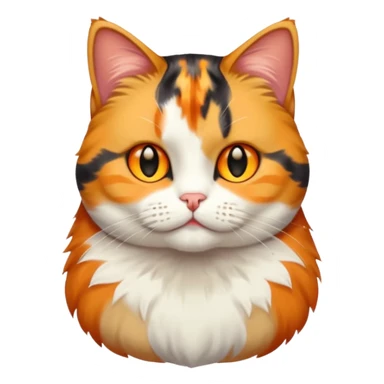 full body calico tabby cat with tiny head and fat body sticker