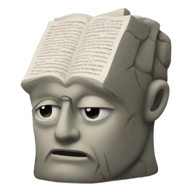 Stone head reading the Bible sticker