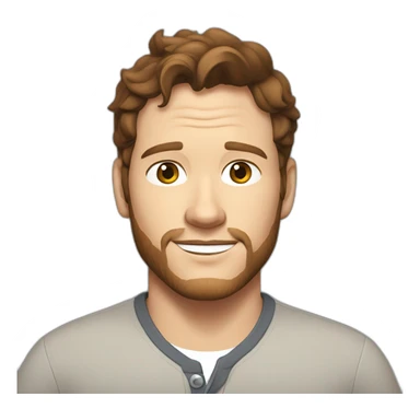 Chris Pratt brunette cartoon wearing henley sticker