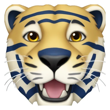 Yellow sabertooth with dark blue stripes sticker