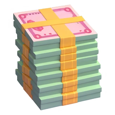 Stack of Chinese yuan bills sticker