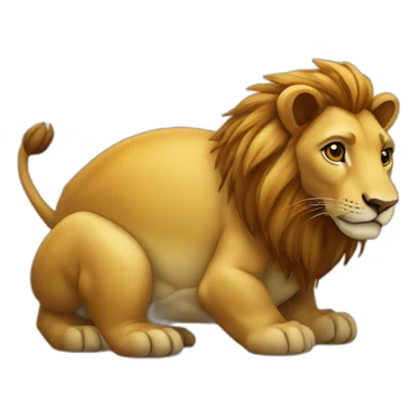 Lion sur une tortue sticker