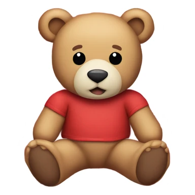 Teddy bear on a red picnic blanket  sticker