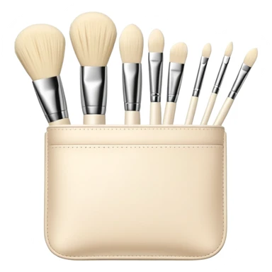 Cream make up brushes in case sticker