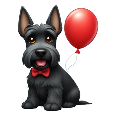 Scottish terrier with red balloon  sticker