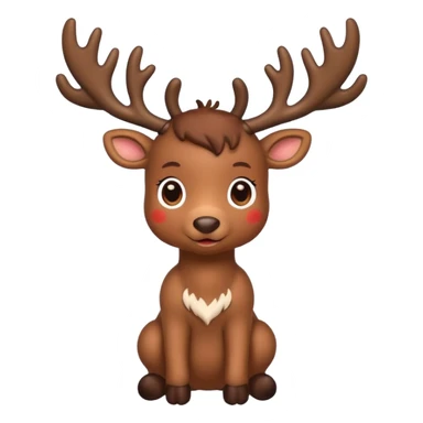 reindeer baby  cute, full body LIGHTS on his horns sticker