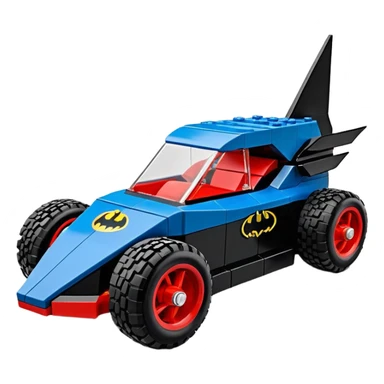 futuristic Lego Batmobile loosely based on 1956 freightliner van (flat long straight organically-shaped mechanical roomy interior seating inside the body) stealthy town hot rod desert dirt racing rwd buggy  sticker