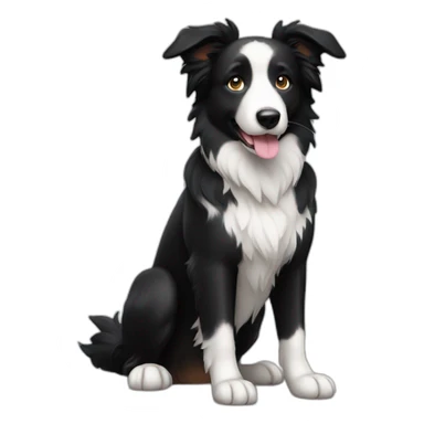 black border collie sticker