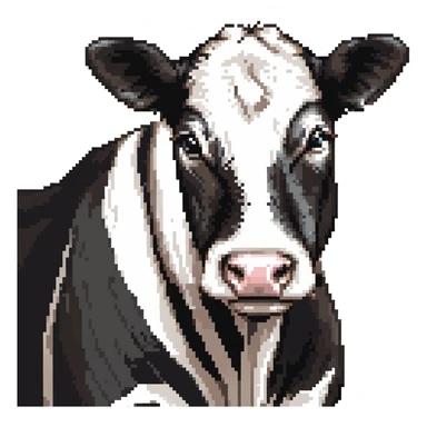 dairy cow with black and white spots sticker