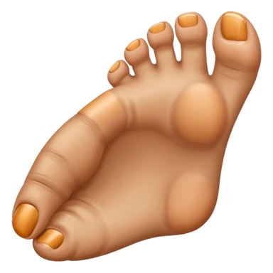 Bottom of a right foot with big top pointing up and The little toes curled dow sticker