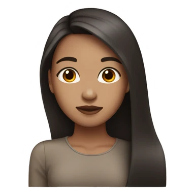 Girl with Brown Eyes lightskin and dark straight hair sticker