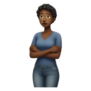 Black woman holding her waist with her two hands looking upset sticker