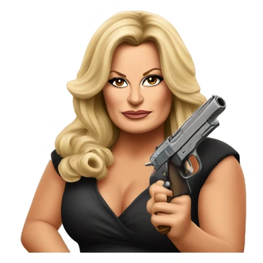 Jennifer Coolidge with a gun sticker