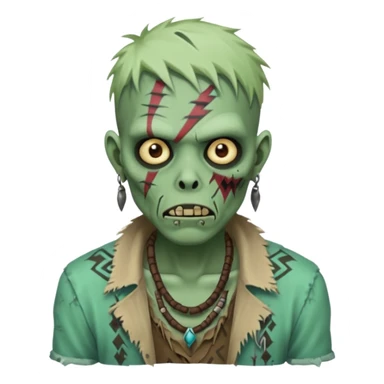 zombie with tribal tattoo sticker