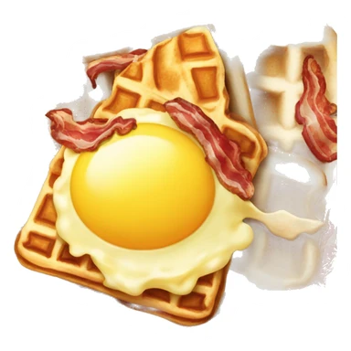 Scrambled eggs, bacon, and waffles!￼￼ sticker
